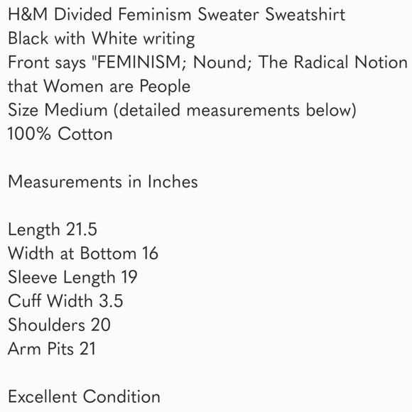 H&M Divided "feminism" Sweatshirt - Picture 6 of 6